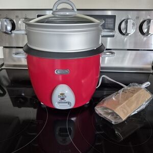 Sunbeam Red Multi-Function Rice Cooker with Steaming Insert